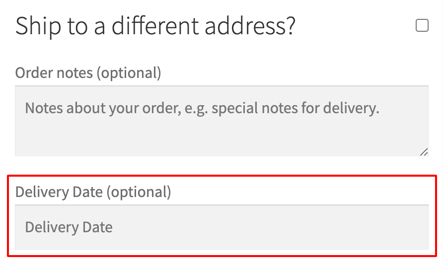 Delivery date field is optional