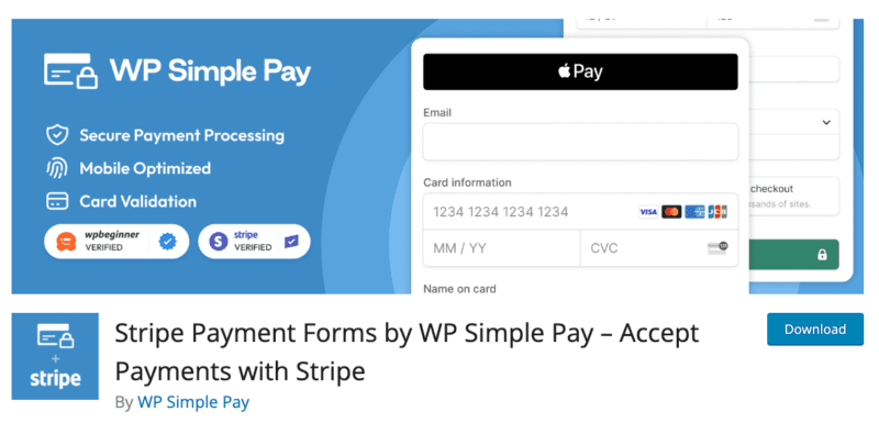 WP Simple Pay Plugin